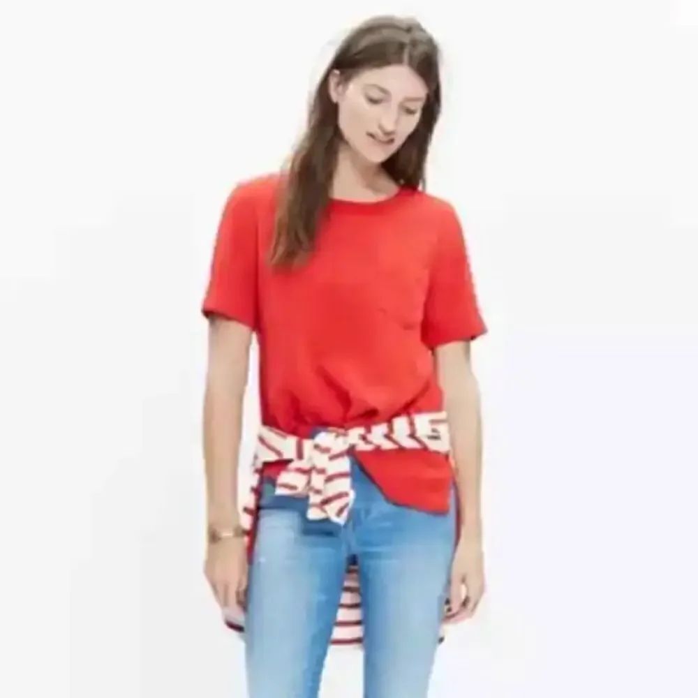 Madewell Industry Button Back Top Red Size XXS